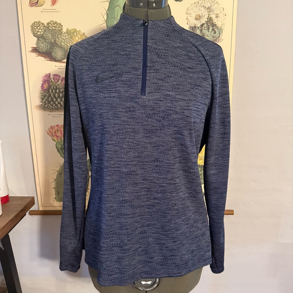 Nike Heathered Navy Quarter-Zip Top